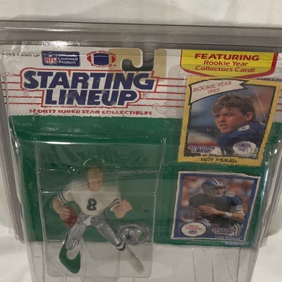 1990 TROY AIKMAN Starting Lineup ROOKIE SLU DALLAS COWBOYS w/ PROTECTIVE CASE! - Picture 7 of 7
